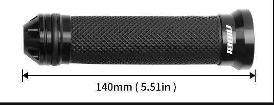 NIBBI Motorcycle Rubber and Aluminum Hand Grips for 7/8" (22mm) Handlebars