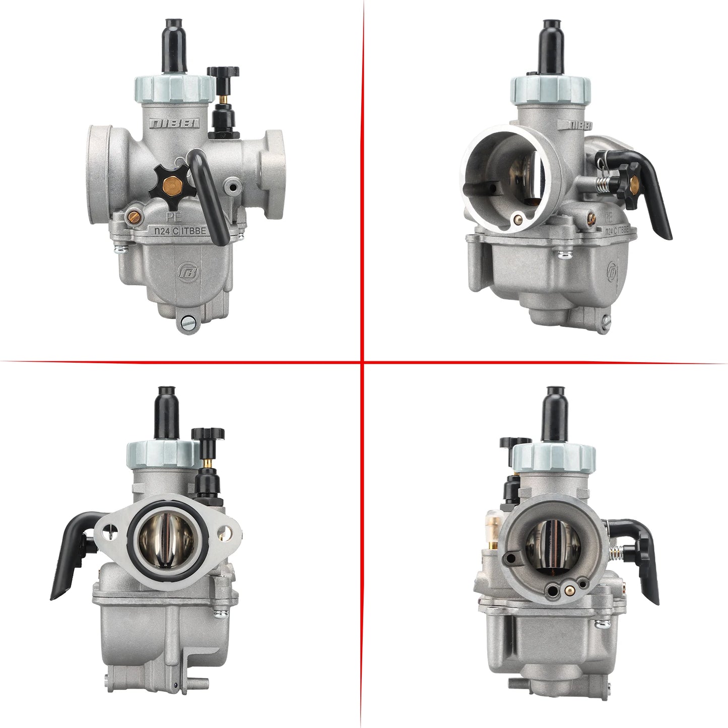 High Performance NIBBI PE Carburetor Upgrade (Flange-Type) with Curved Intake Pipe and Jet Kit