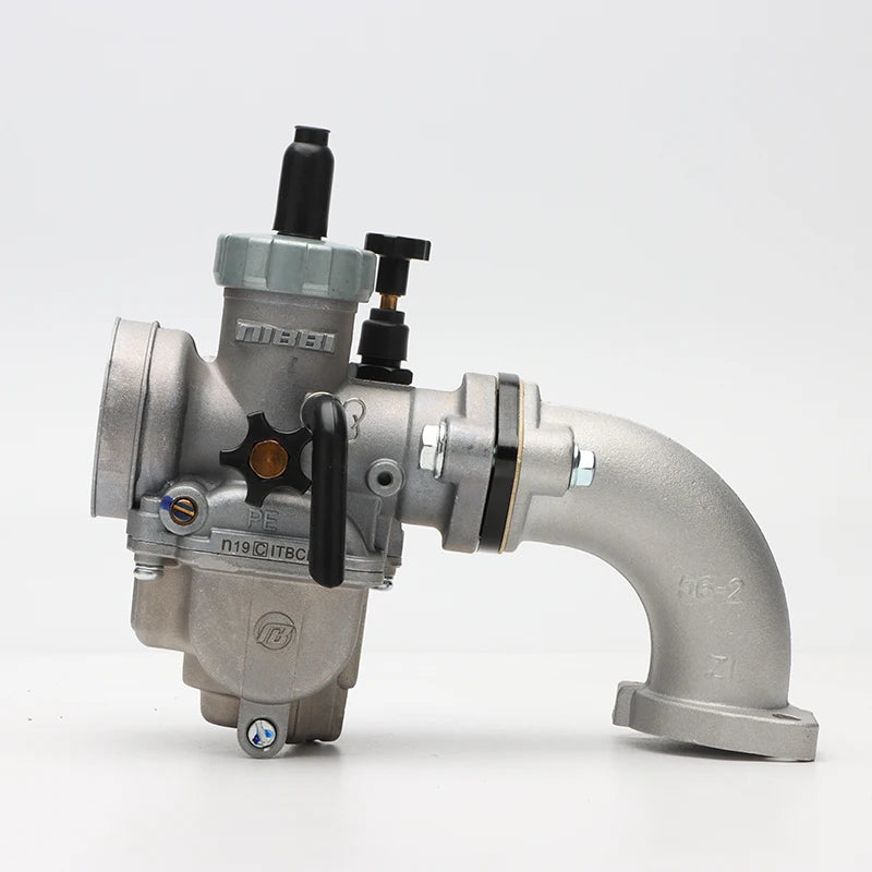 High Performance NIBBI PE Carburetor Upgrade (Flange-Type) with Curved Intake Pipe and Jet Kit