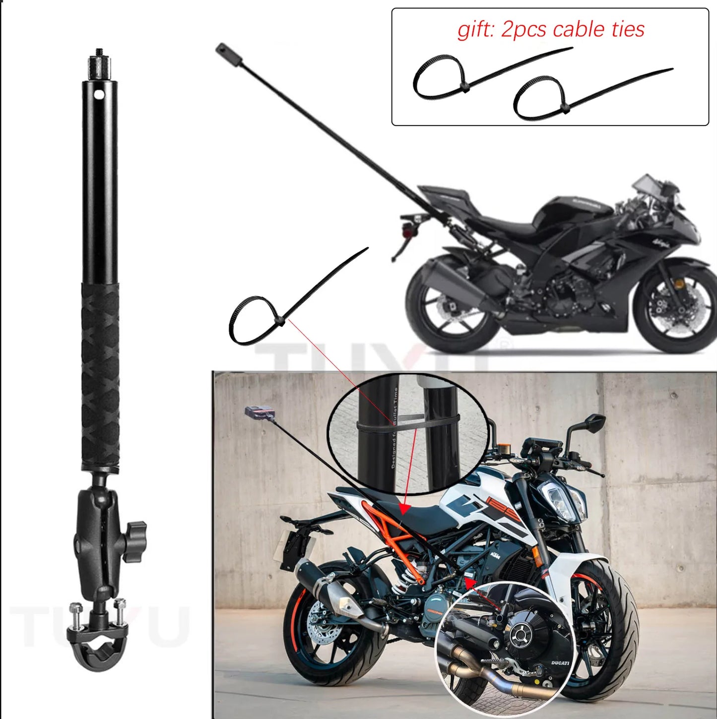 Action Camera Selfie Stick for Motorcycles