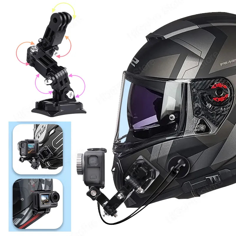 Articulated Helmet Chin Mount for Action Cameras