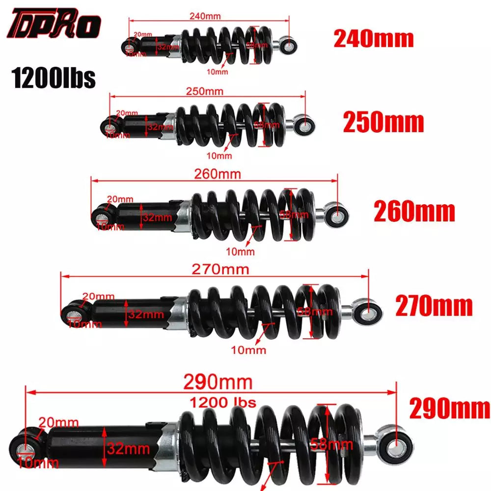 Replacement Motorcycle Rear Shock Absorbers 240/250/260/270/290mm