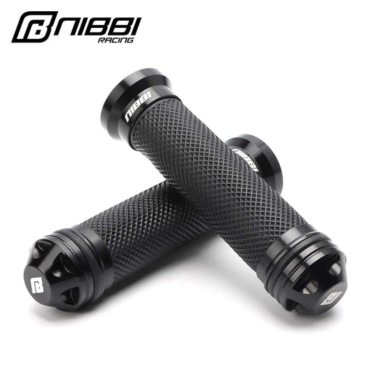 NIBBI Motorcycle Rubber and Aluminum Hand Grips for 7/8" (22mm) Handlebars