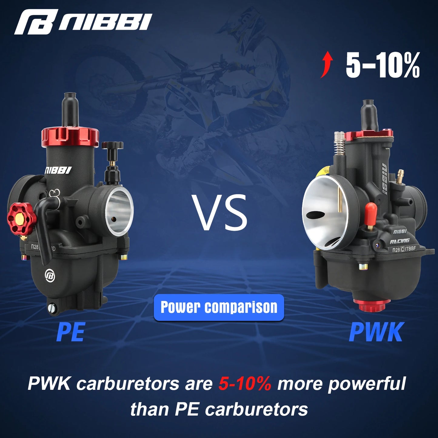 High Performance NIBBI PWK Carburetor Upgrade (Black and Red)