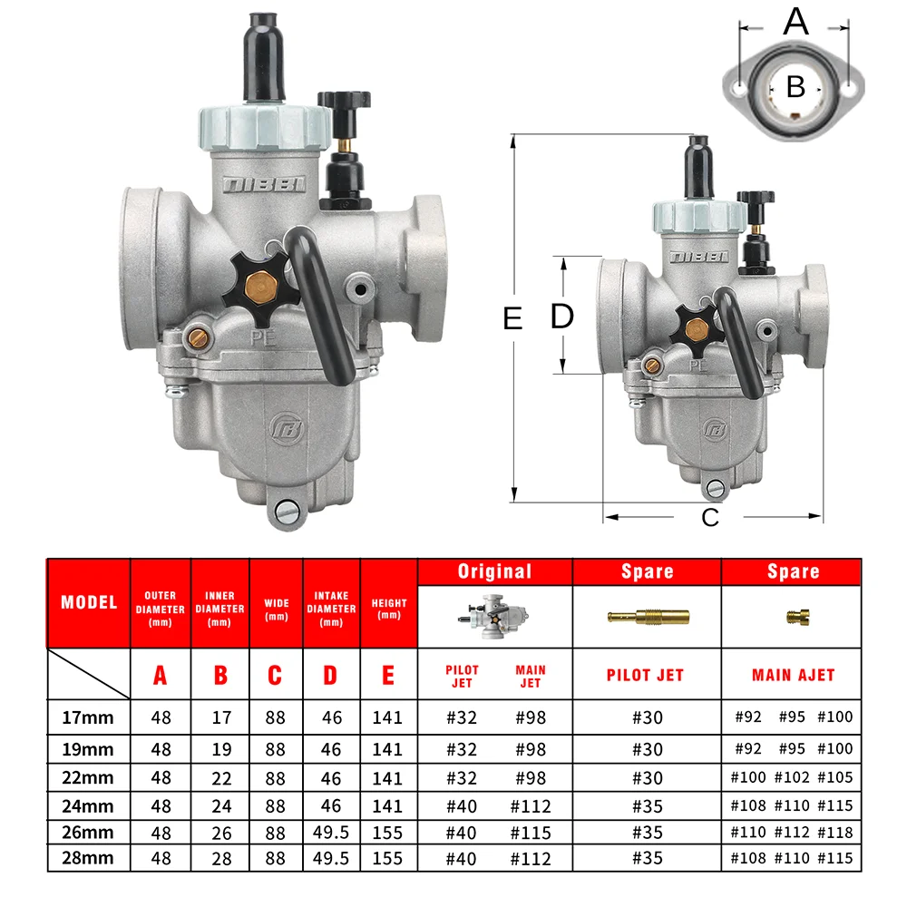 High Performance NIBBI PE Carburetor Upgrade (Flange-Type)