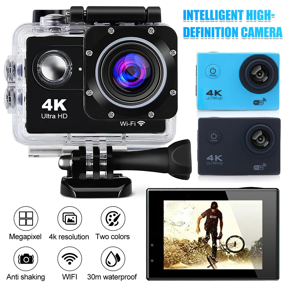 Travor 4K Waterproof Action Camera 170D with 2" Screen