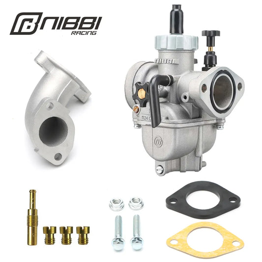 High Performance NIBBI PE Carburetor Upgrade (Flange-Type) with Curved Intake Pipe and Jet Kit