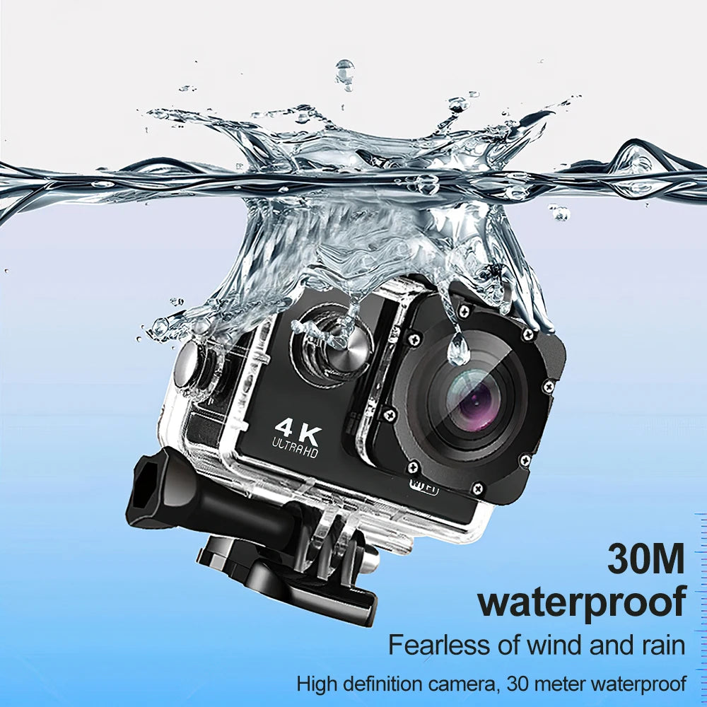 Travor 4K Waterproof Action Camera 170D with 2" Screen